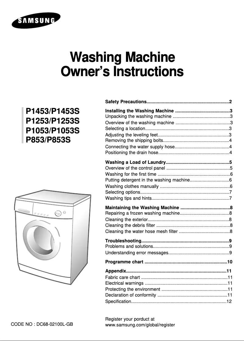 Página 1 del manual Manual de usuario Samsung P1453