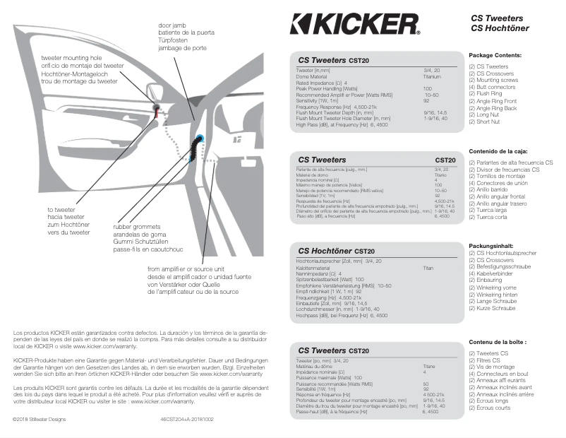 Página 1 del manual Manual de usuario Kicker 46CST204