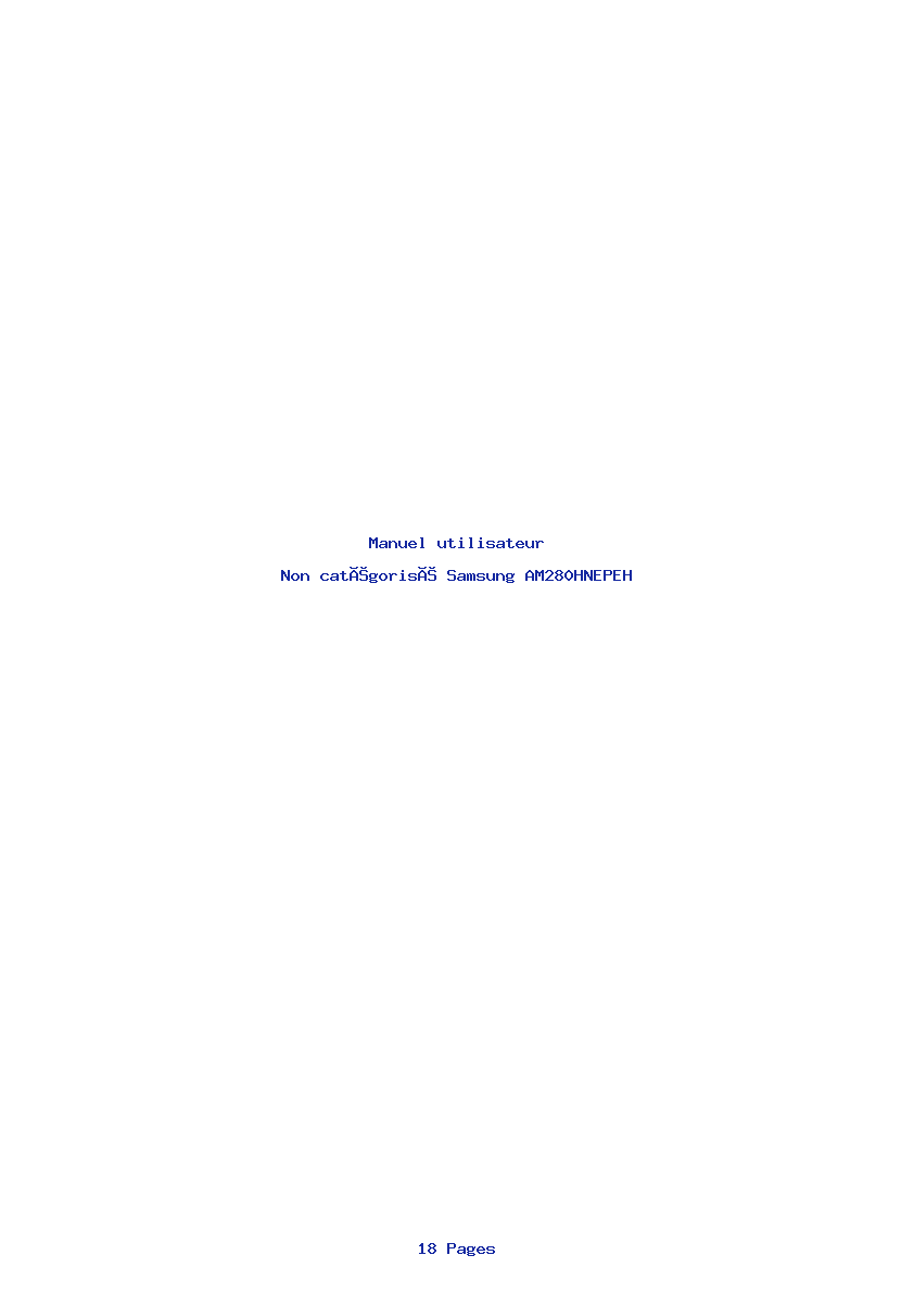 Page 1 de la notice Manuel utilisateur Samsung AM280HNEPEH