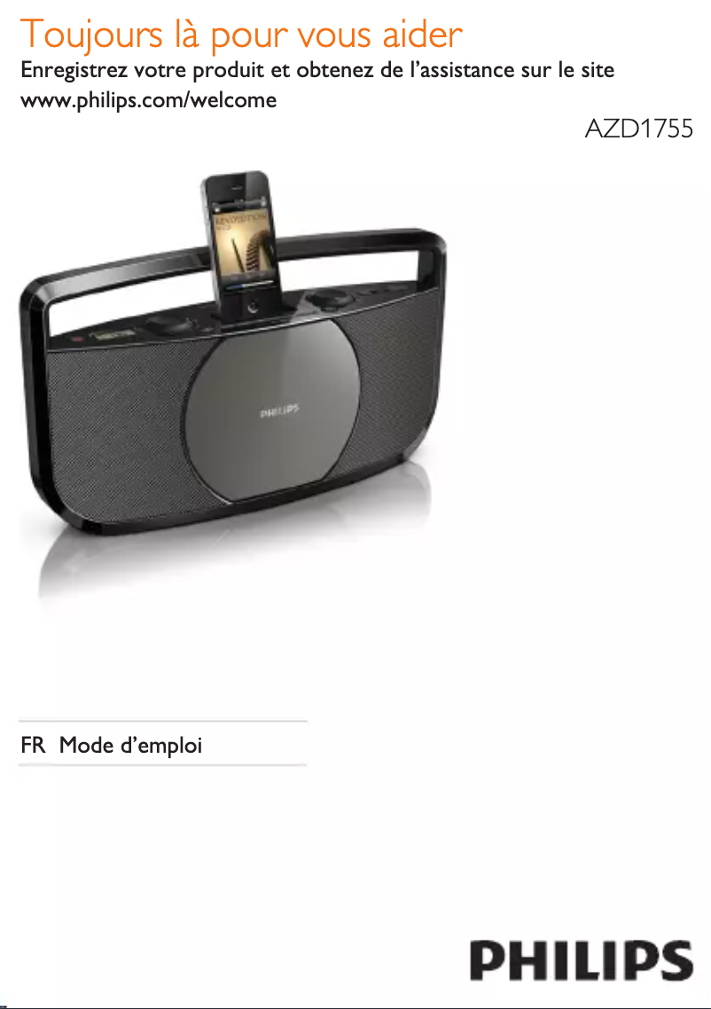 Page 1 de la notice Manuel utilisateur Philips AZD1755