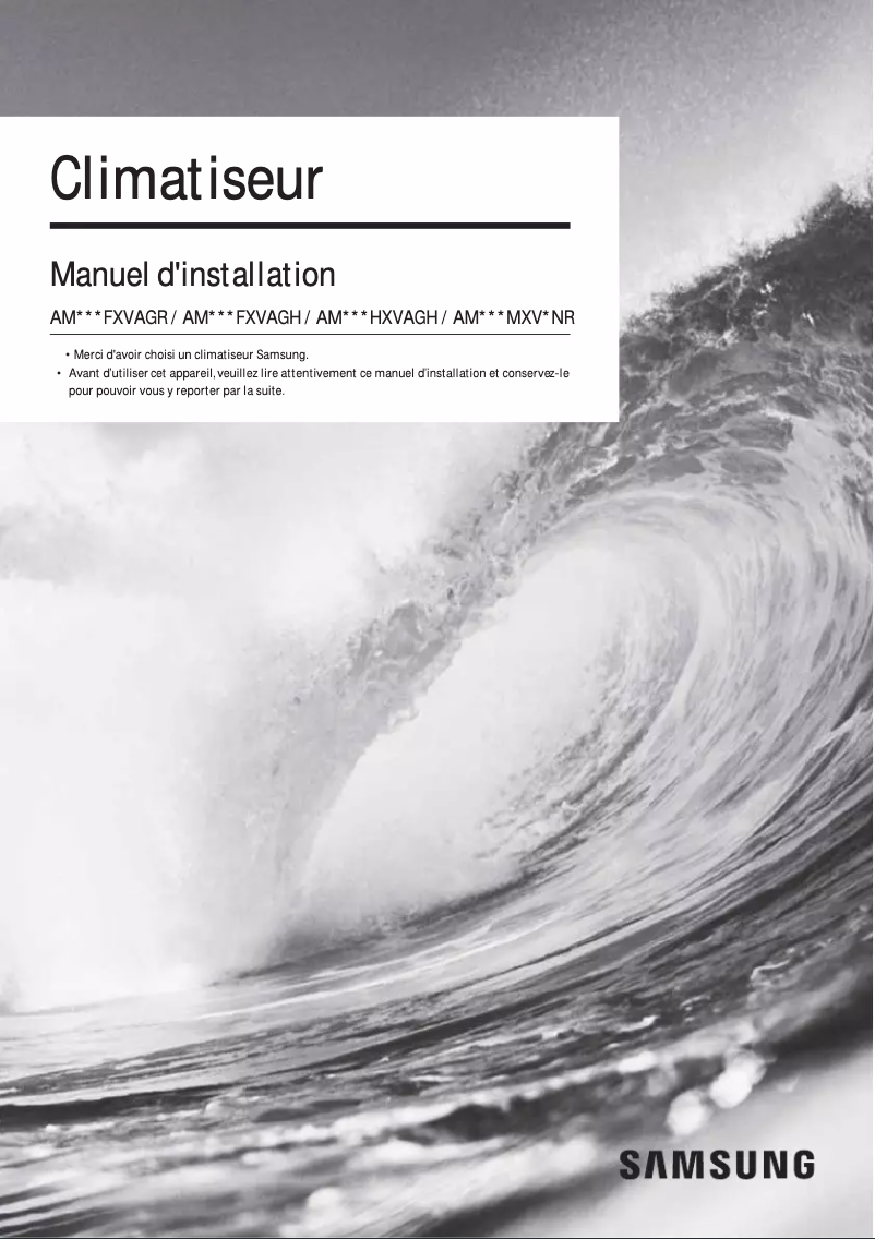 Page 1 de la notice Manuel utilisateur Samsung AM080FXVAGH