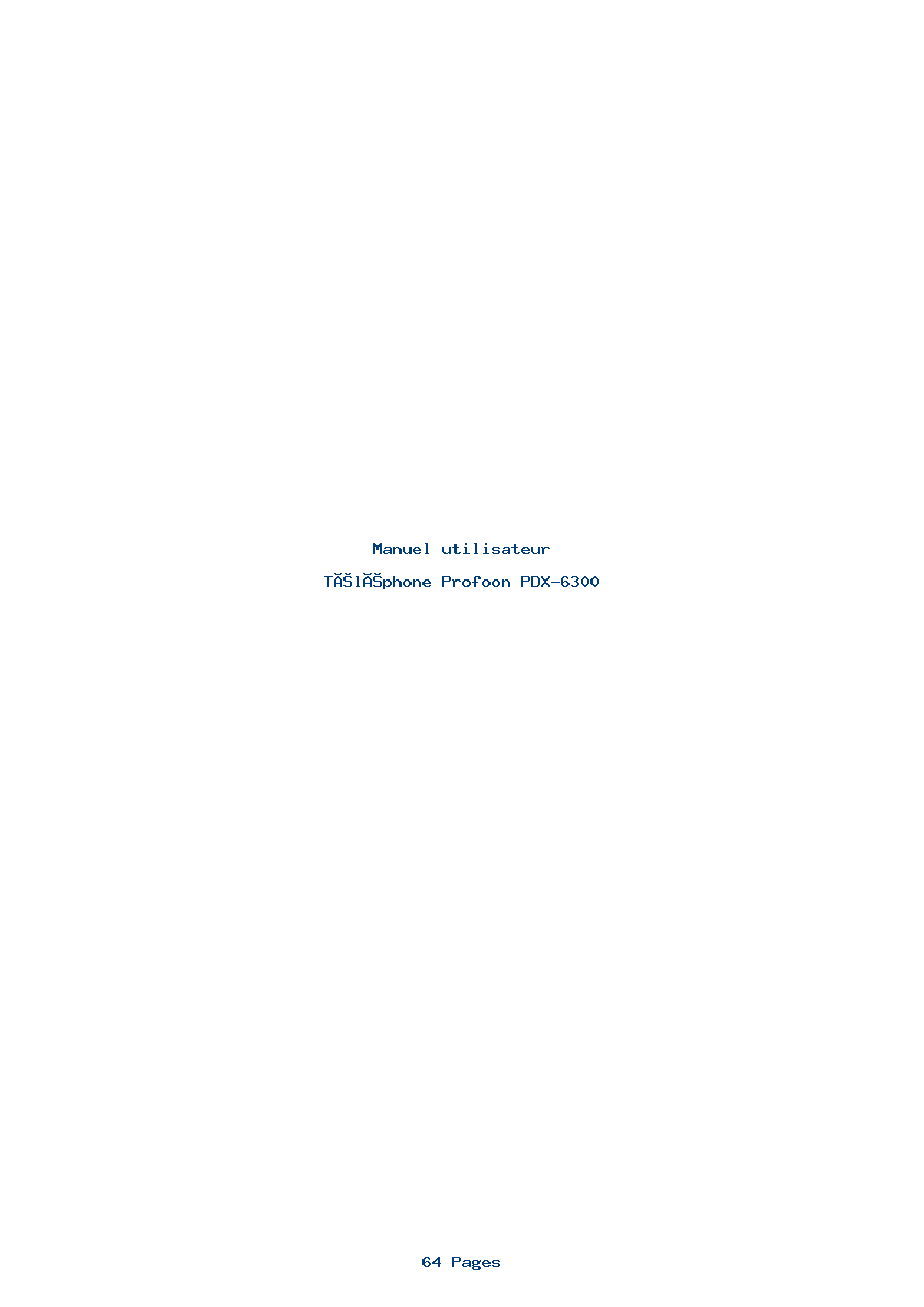 Page 1 de la notice Manuel utilisateur Profoon PDX-6300