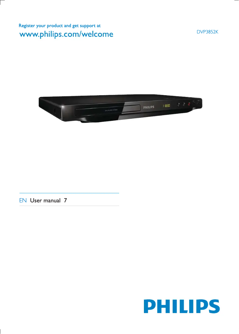 Page n°1 - Manuel utilisateur Philips DVP3852K