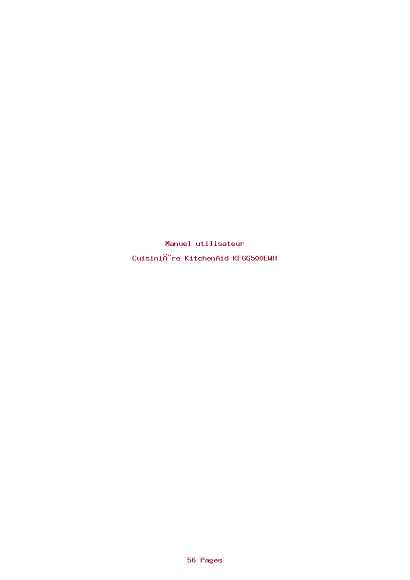 Page 1 de la notice Manuel utilisateur KitchenAid KFGG500EWH