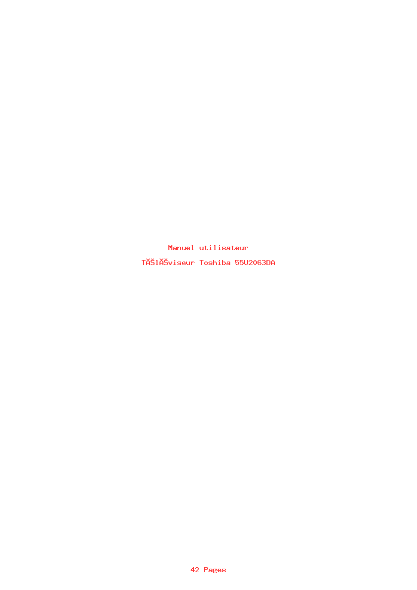 Page 1 de la notice Manuel utilisateur Toshiba 55U2063DA