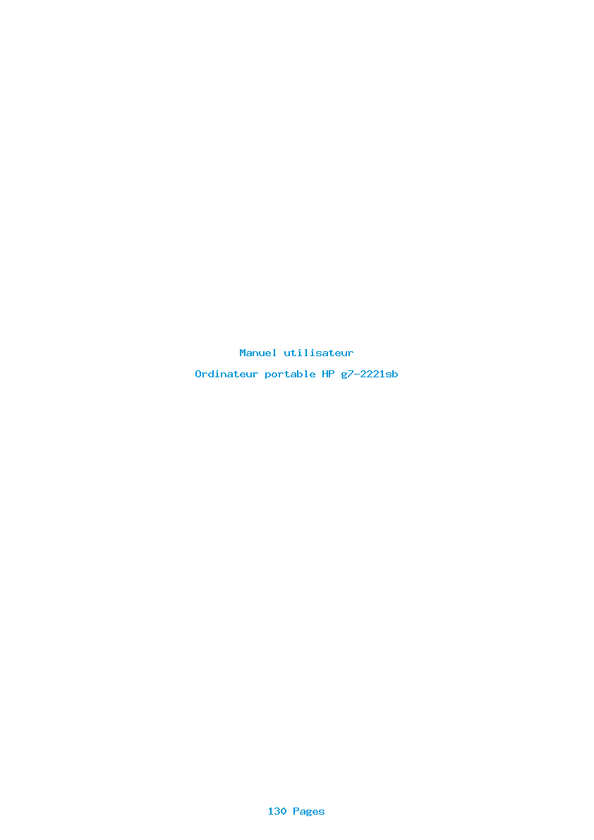 Page 1 de la notice Manuel utilisateur HP g7-2221sb