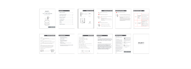 Page 1 de la notice Manuel utilisateur Majority Tru 2 ANC Earbuds