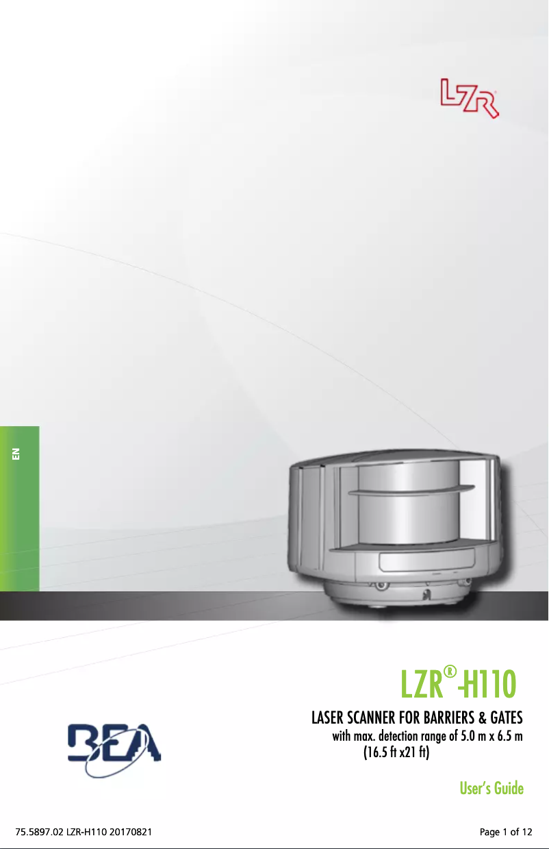 Page 1 de la notice Manuel utilisateur BEA LZR-H110