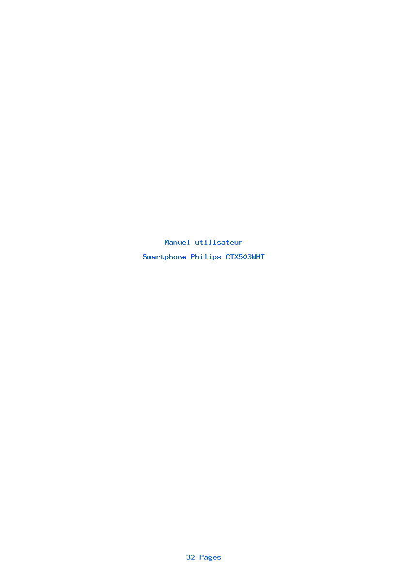 Page 1 de la notice Manuel utilisateur Philips CTX503WHT