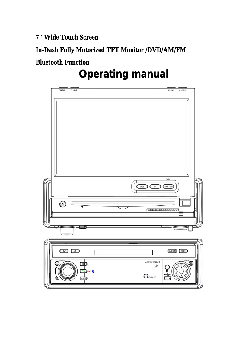 Página 1 del manual Manual de usuario Farenheit TID-894NRBT