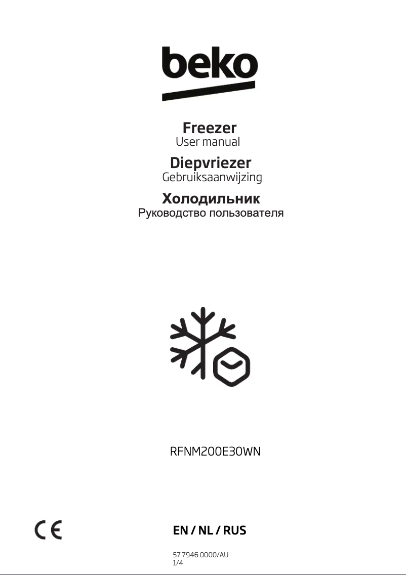 Page 1 de la notice Manuel utilisateur Beko RFNM200E30WN