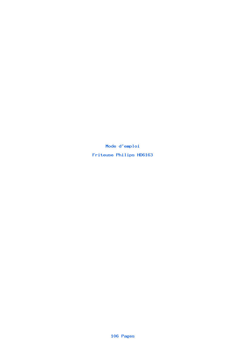 Page 1 de la notice Mode d'emploi Philips HD6163