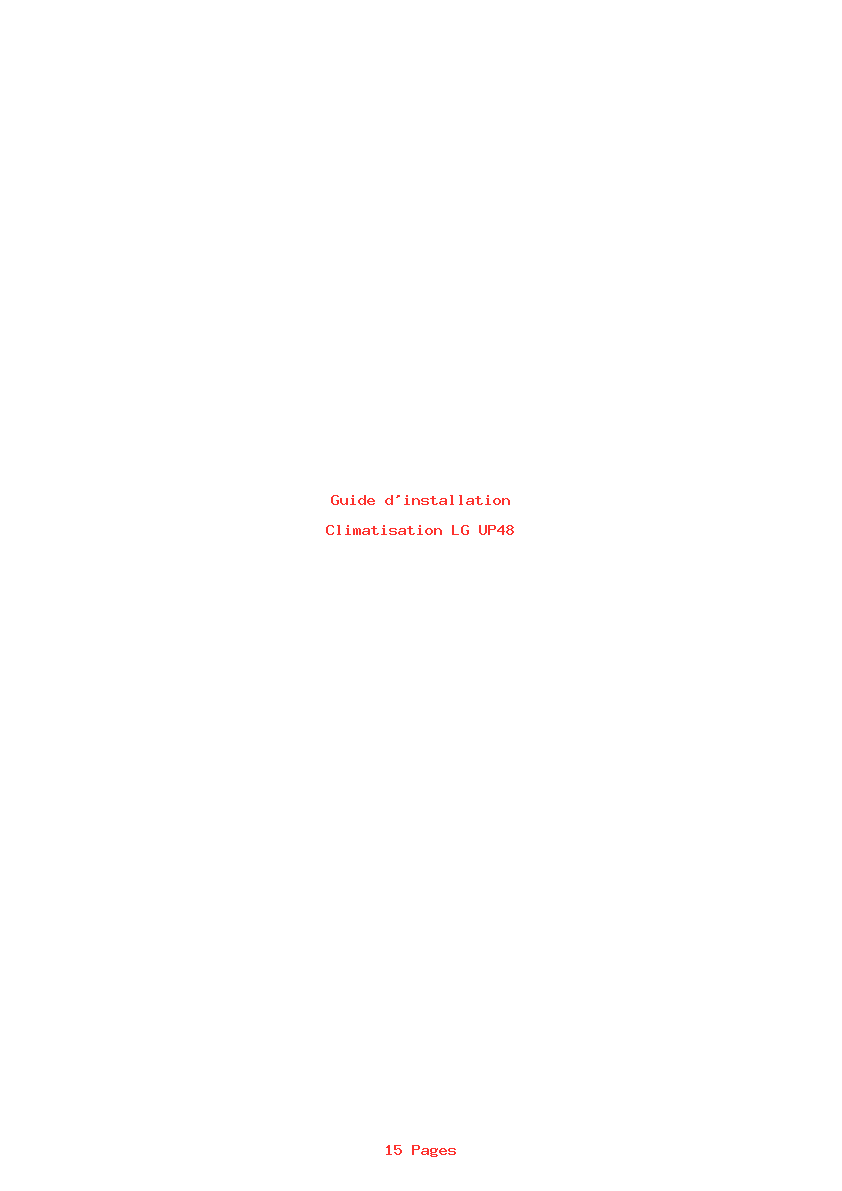 Page 1 de la notice Guide d'installation LG UP48