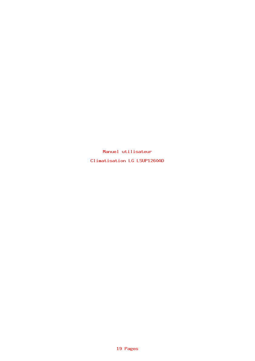 Page 1 de la notice Manuel utilisateur LG LSUP1260AD
