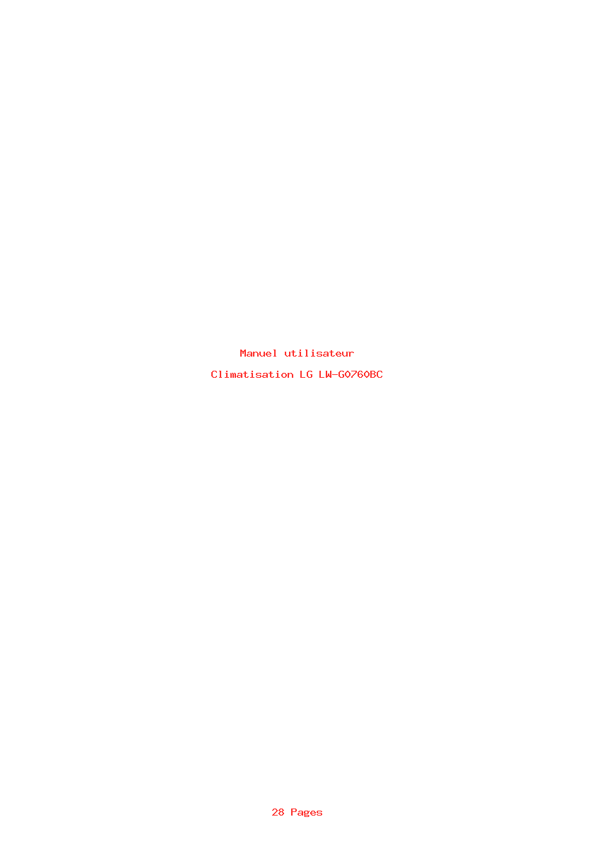 Page 1 de la notice Manuel utilisateur LG LW-G0760BC