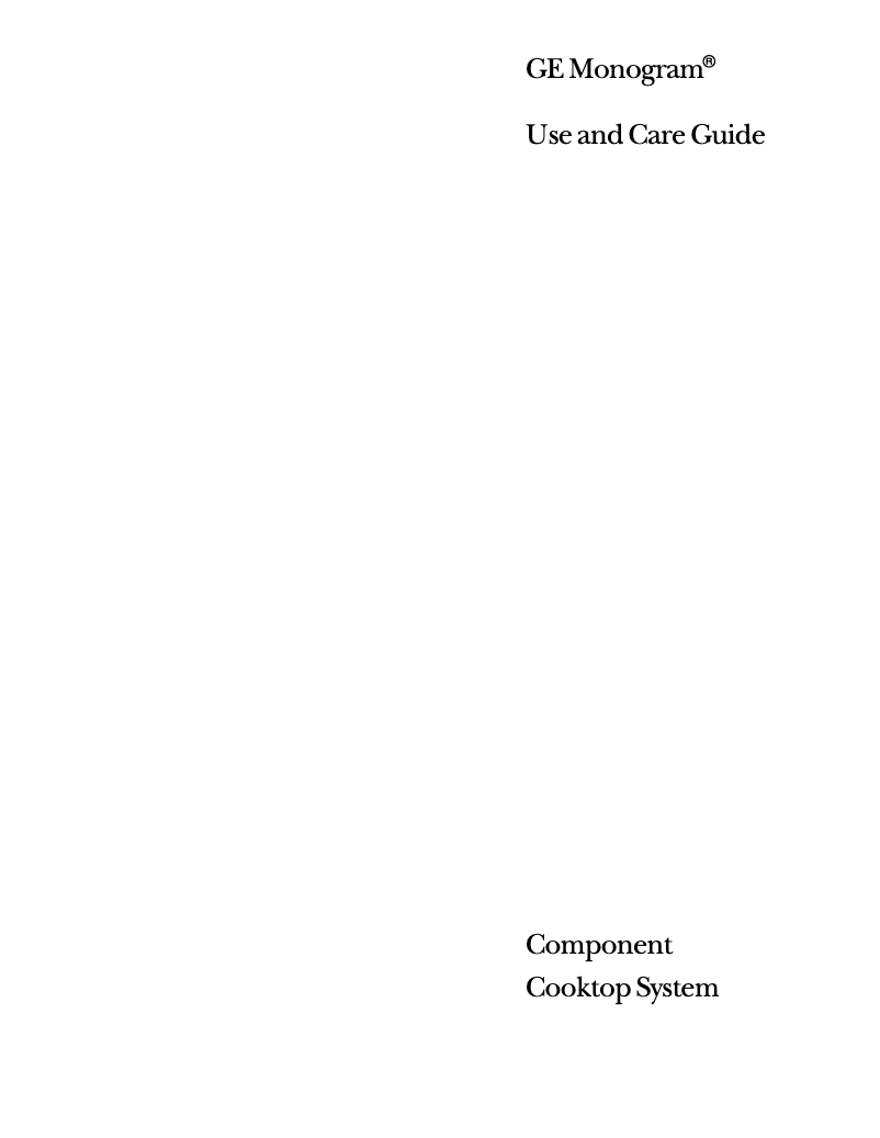 Page 1 de la notice Manuel d'utilisation et d'entretien GE ZEW145VSS