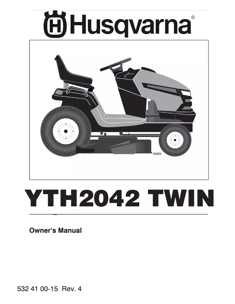 Page 1 de la notice Manuel utilisateur Husqvarna YTH2042 Twin