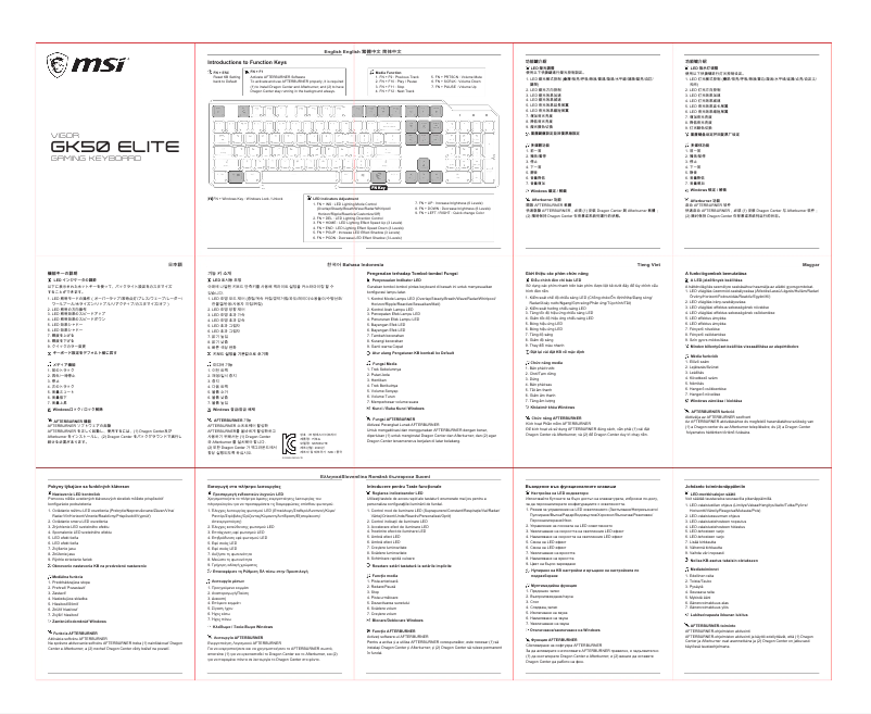 Page 1 of the manual User Manual MSI Vigor GK50 Ekute