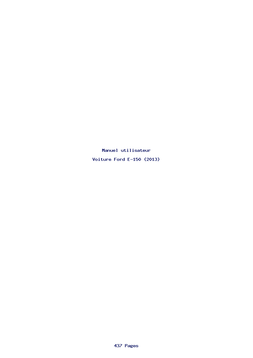 Page 1 de la notice Manuel utilisateur Ford E-150 (2013)