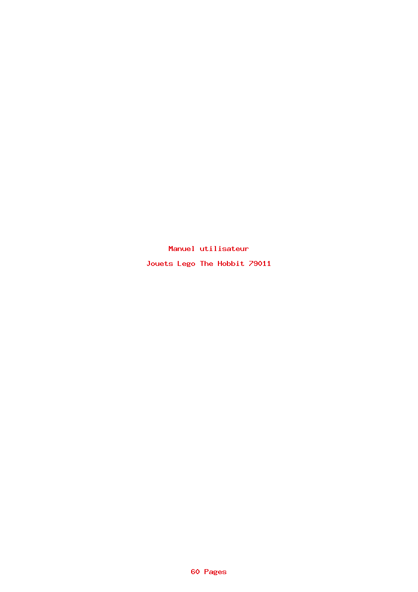 Page 1 de la notice Manuel utilisateur Lego The Hobbit 79011