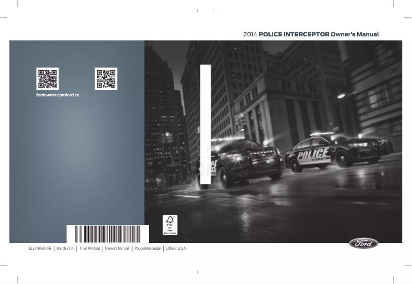 Page 1 de la notice Manuel utilisateur Ford Police Interceptor Sedan (2014)