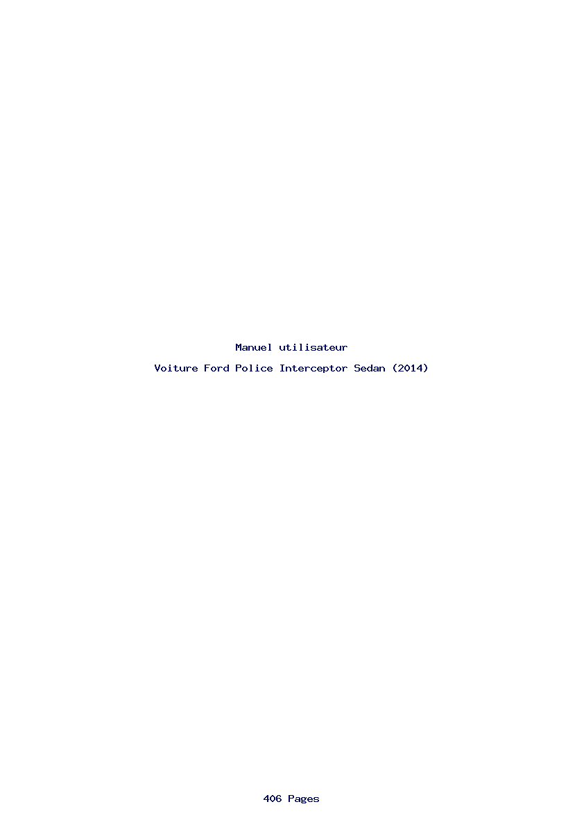 Page 1 de la notice Manuel utilisateur Ford Police Interceptor Sedan (2014)