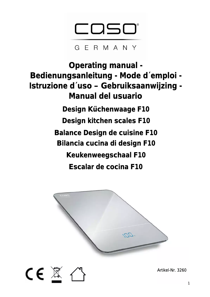 Page 1 de la notice Manuel utilisateur Caso 3260