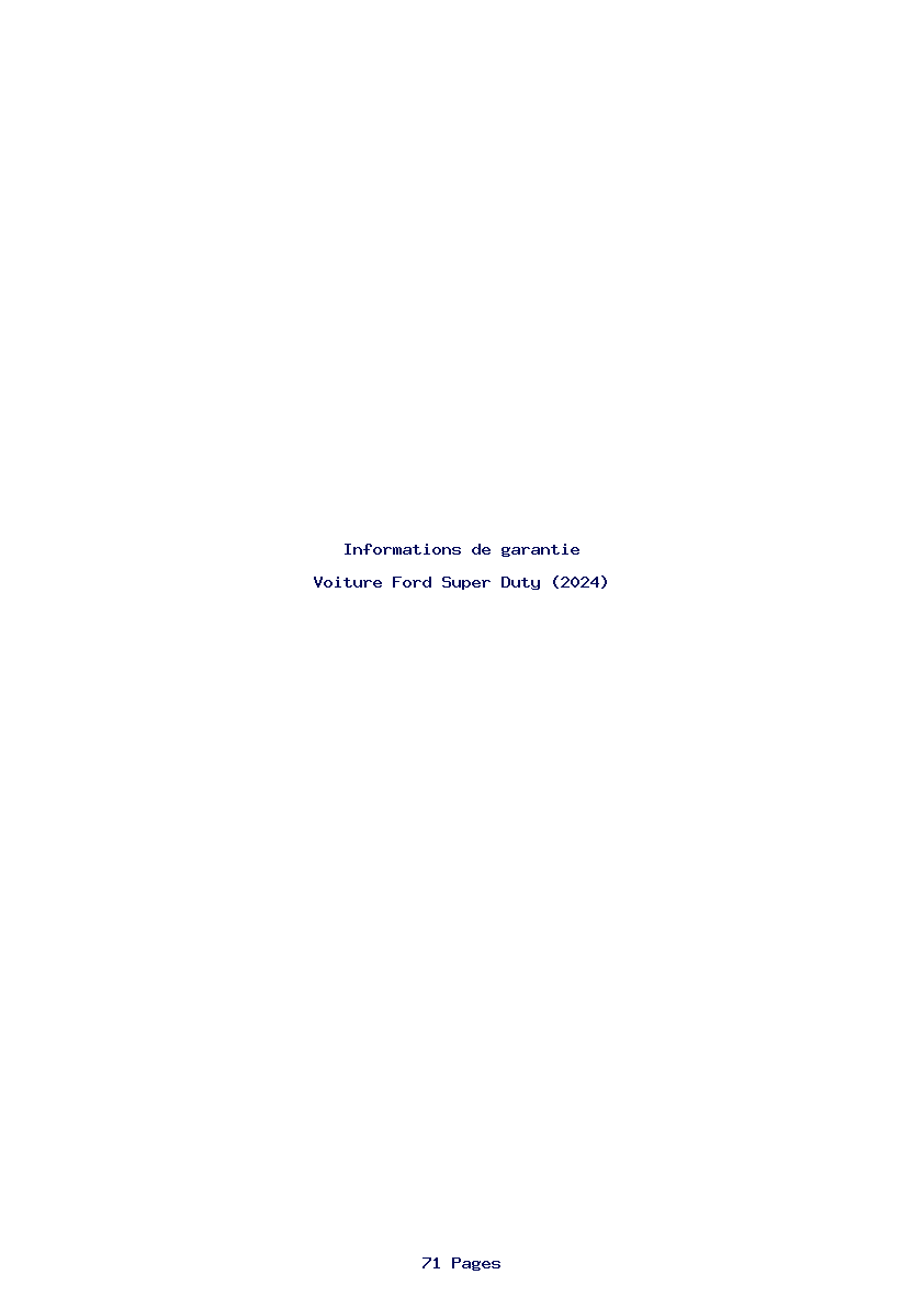 Page 1 de la notice Informations de garantie Ford Super Duty (2024)