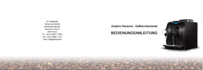 Page 1 de la notice Manuel utilisateur Acopino Ravenna