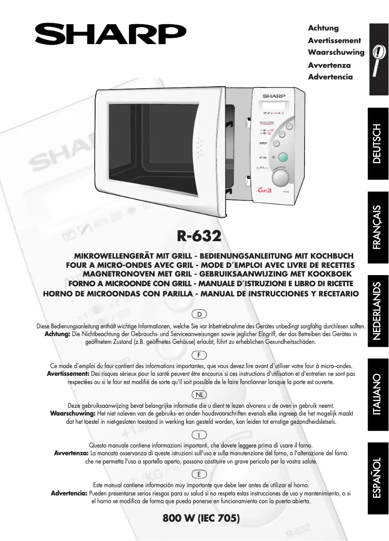 Page 1 de la notice Manuel utilisateur Sharp R632