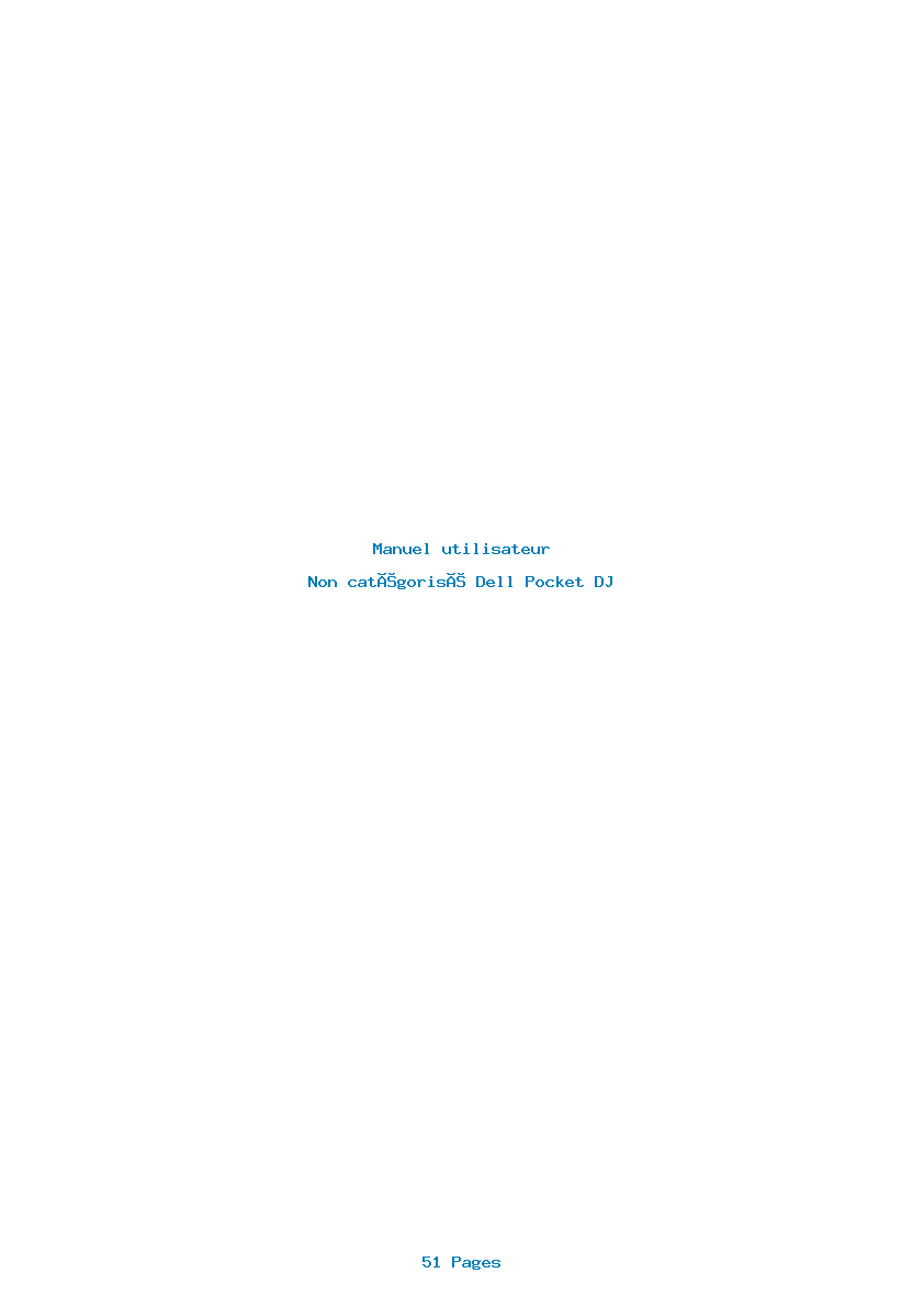 Page 1 de la notice Manuel utilisateur Dell Pocket DJ