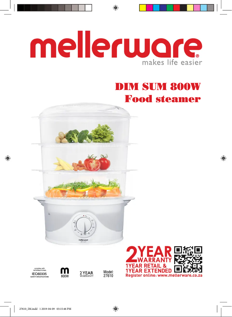 Page 1 de la notice Manuel utilisateur Mellerware Dim Sum 27610