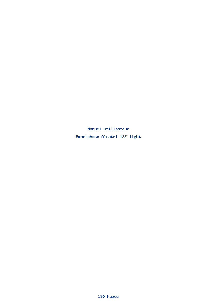 Page 1 de la notice Manuel utilisateur Alcatel 1SE light