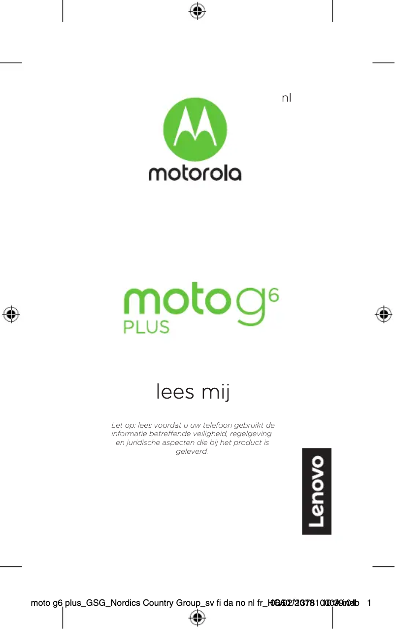 Page 1 de la notice Manuel utilisateur Motorola Moto G6 plus
