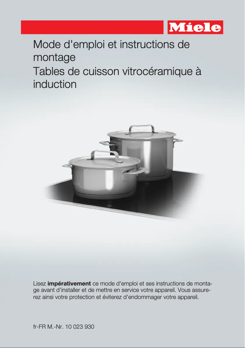 Page 1 de la notice Manuel utilisateur Miele KM 6349 PowerFlex