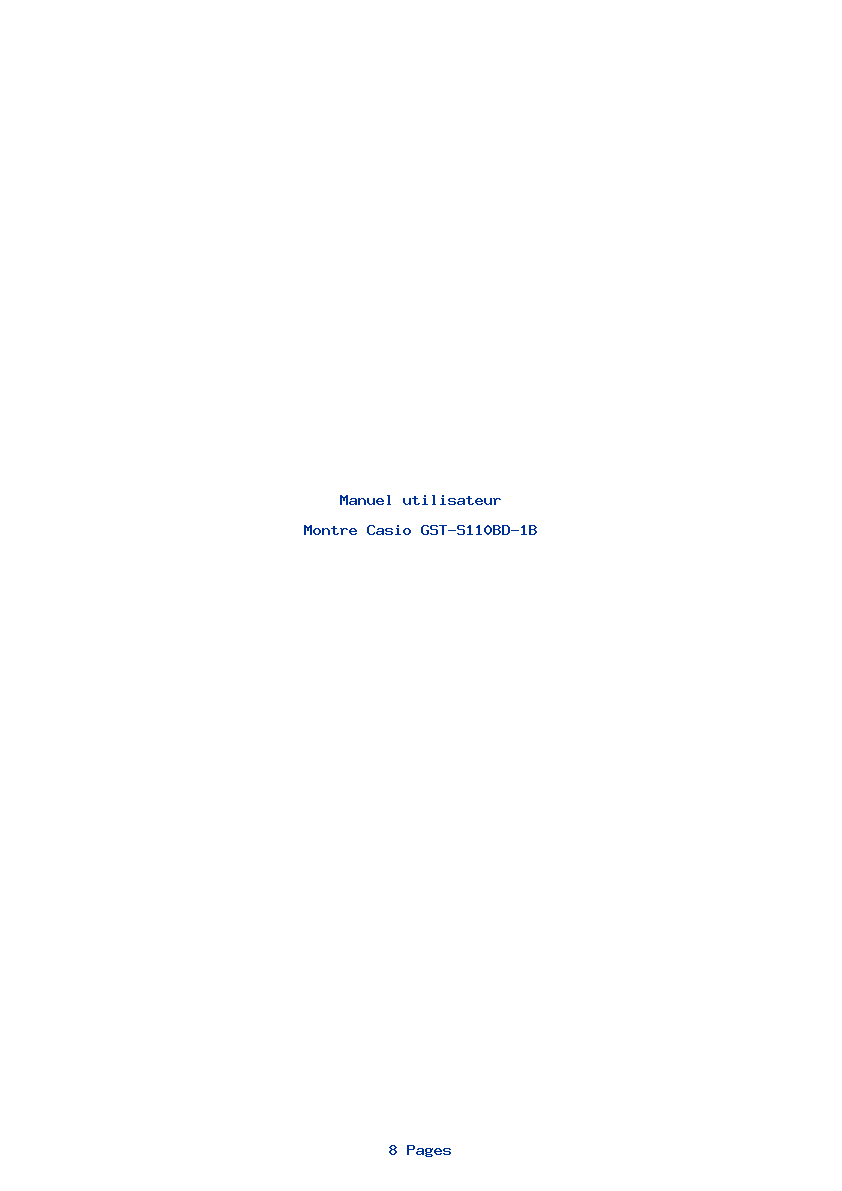 Page 1 de la notice Manuel utilisateur Casio GST-S110BD-1B