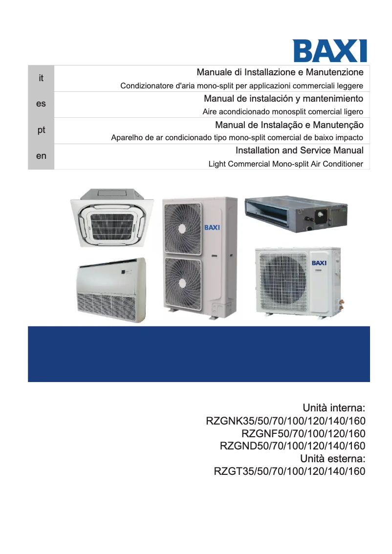 Page 1 de la notice Manuel utilisateur Baxi RZC120