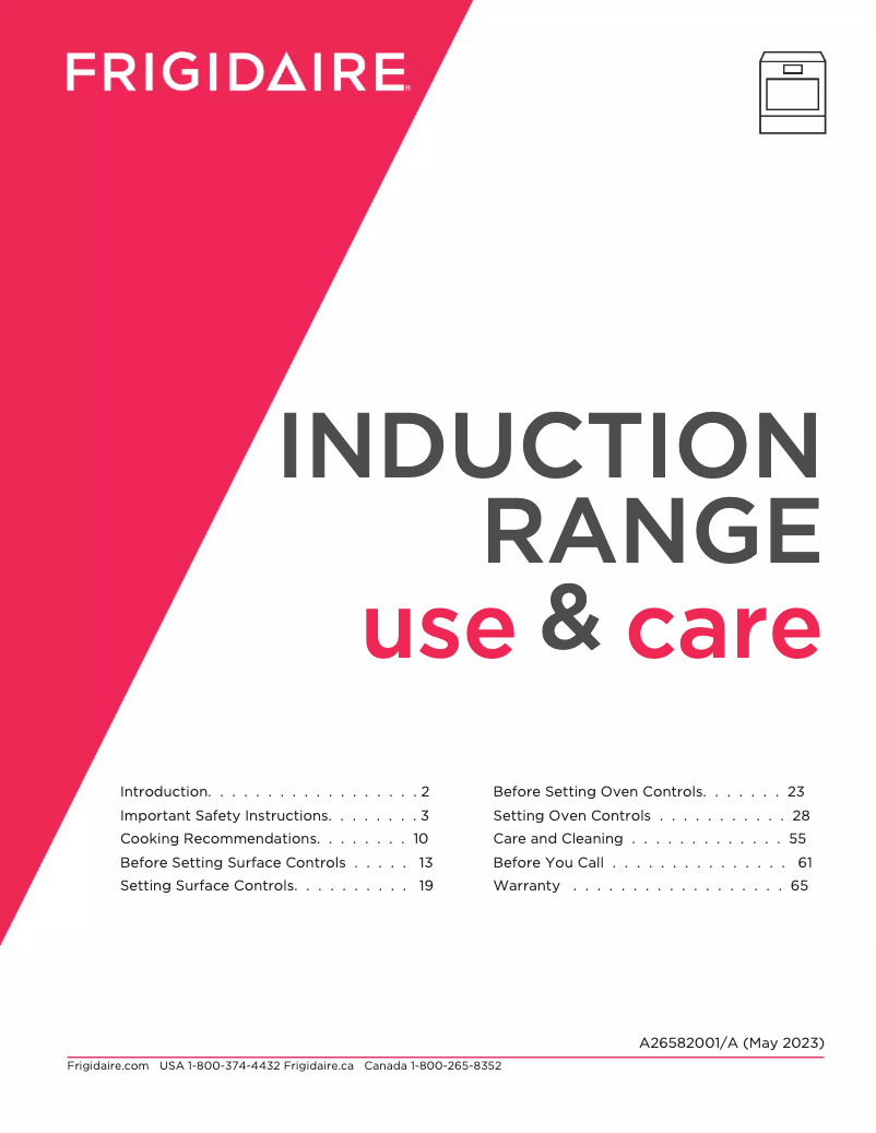 Page 1 de la notice Manuel utilisateur Frigidaire GCFI3060BF