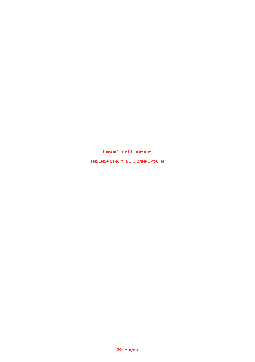 Image de la première page du manuel de l'appareil 75NANO756PA