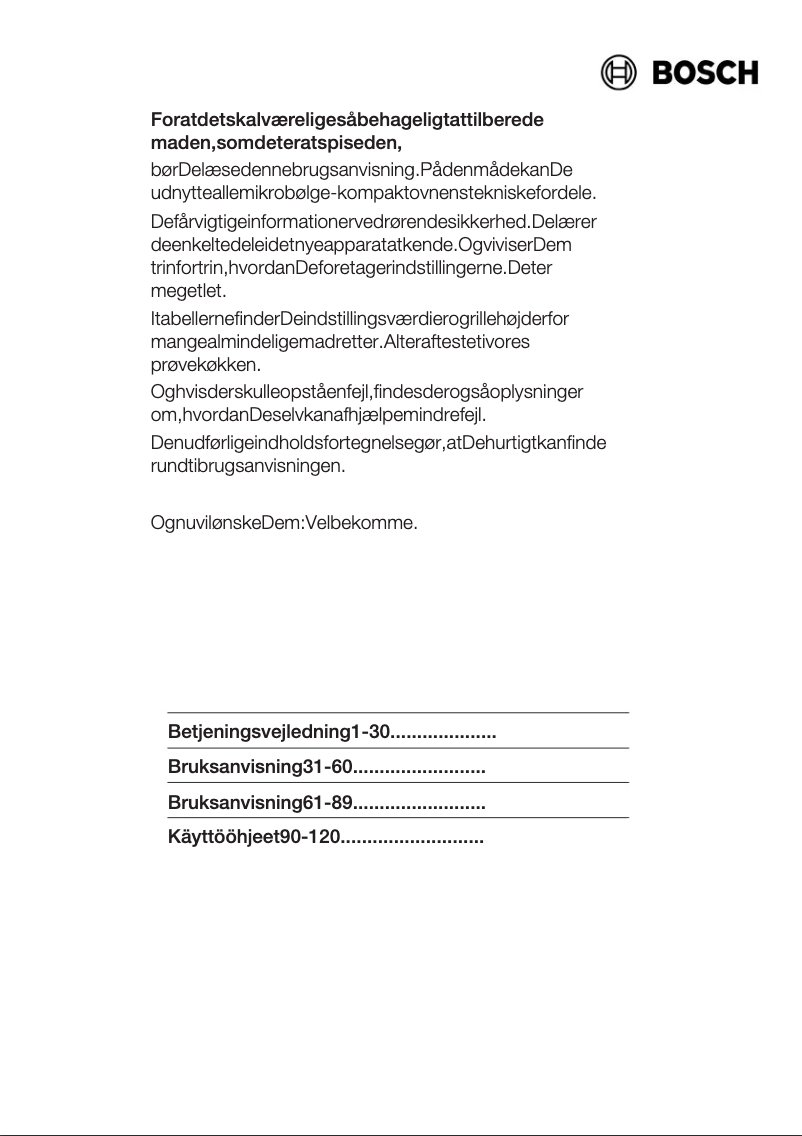 Page 1 de la notice Manuel utilisateur Bosch HMT82G420