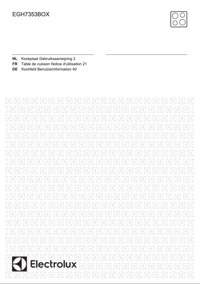 Page 1 de la notice Manuel utilisateur Electrolux EGH7353BOX