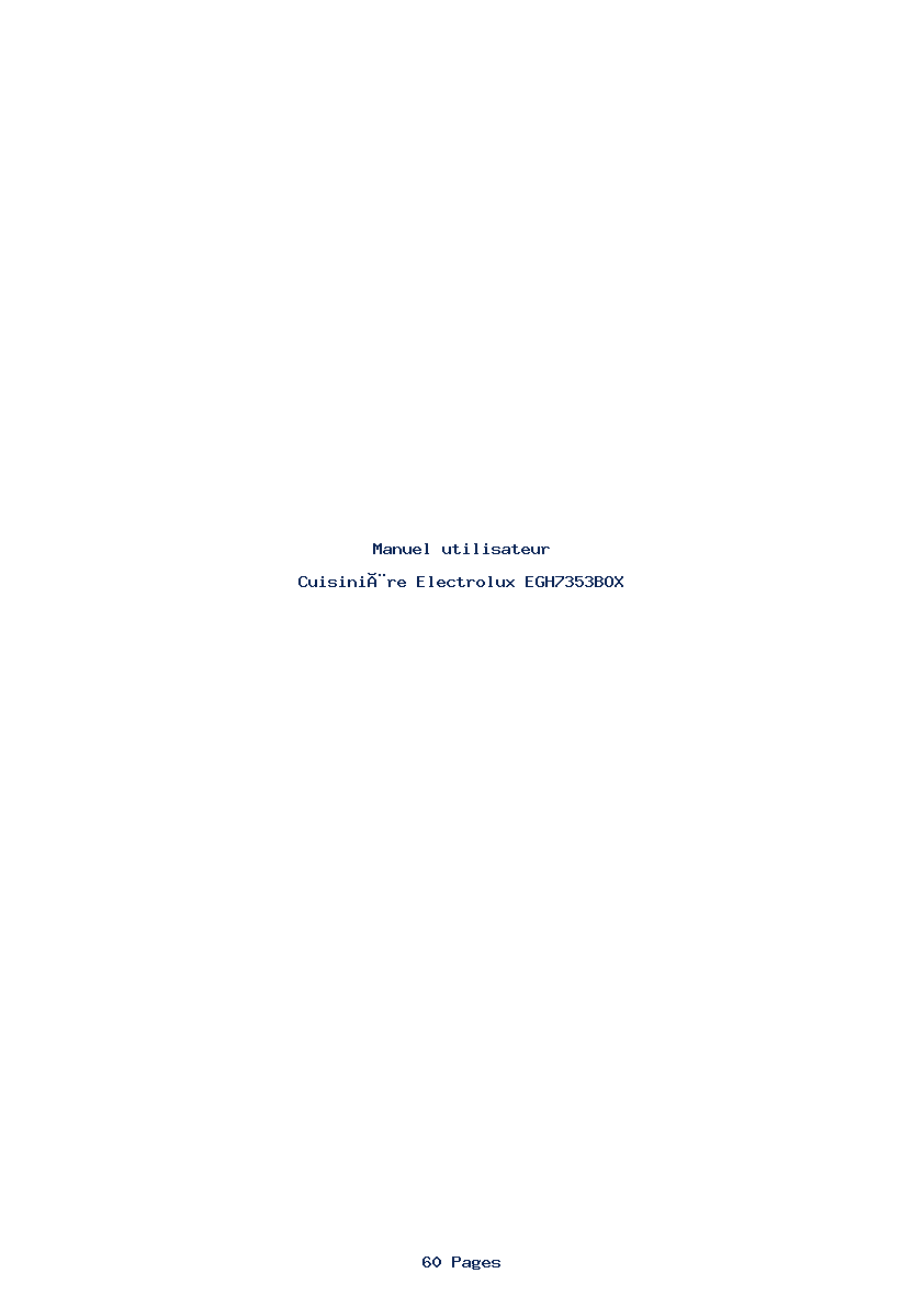 Page 1 de la notice Manuel utilisateur Electrolux EGH7353BOX