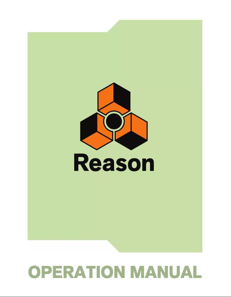 Page 1 de la notice Manuel utilisateur Propellerhead Reason 8.0