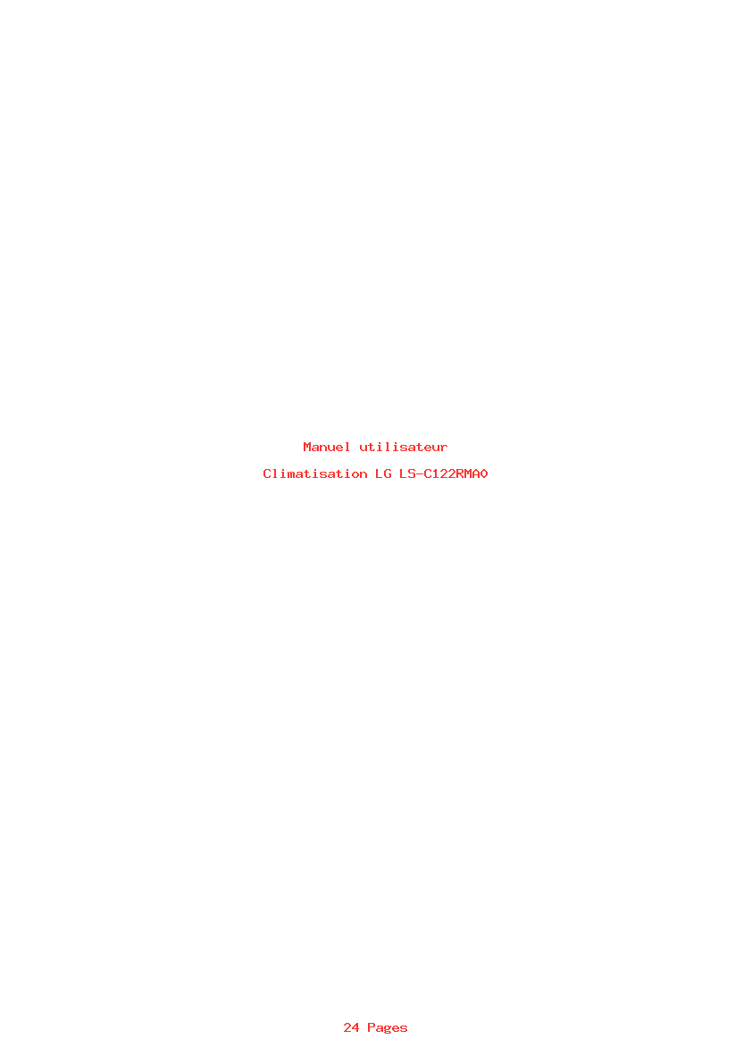 Page 1 de la notice Manuel utilisateur LG LS-C122RMA0