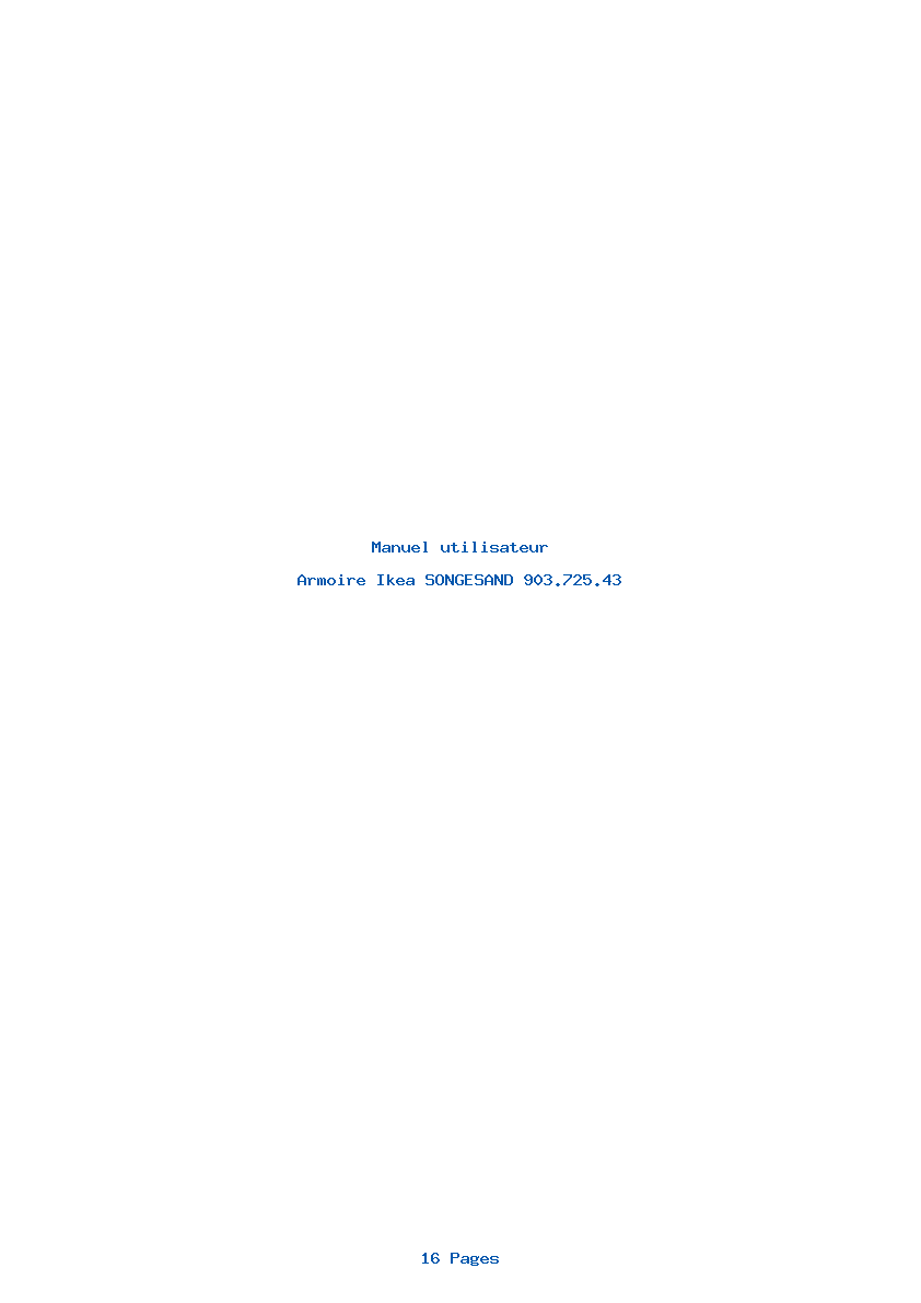 Page 1 de la notice Manuel utilisateur Ikea SONGESAND 903.725.43