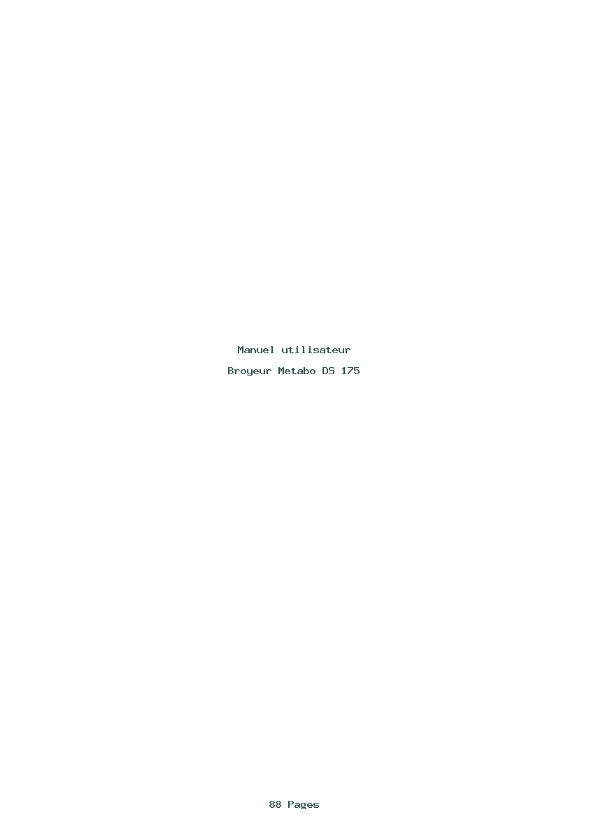 Page 1 de la notice Manuel utilisateur Metabo DS 175