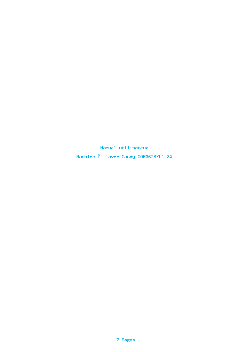 Page 1 de la notice Manuel utilisateur Candy GOF662B/L1-80