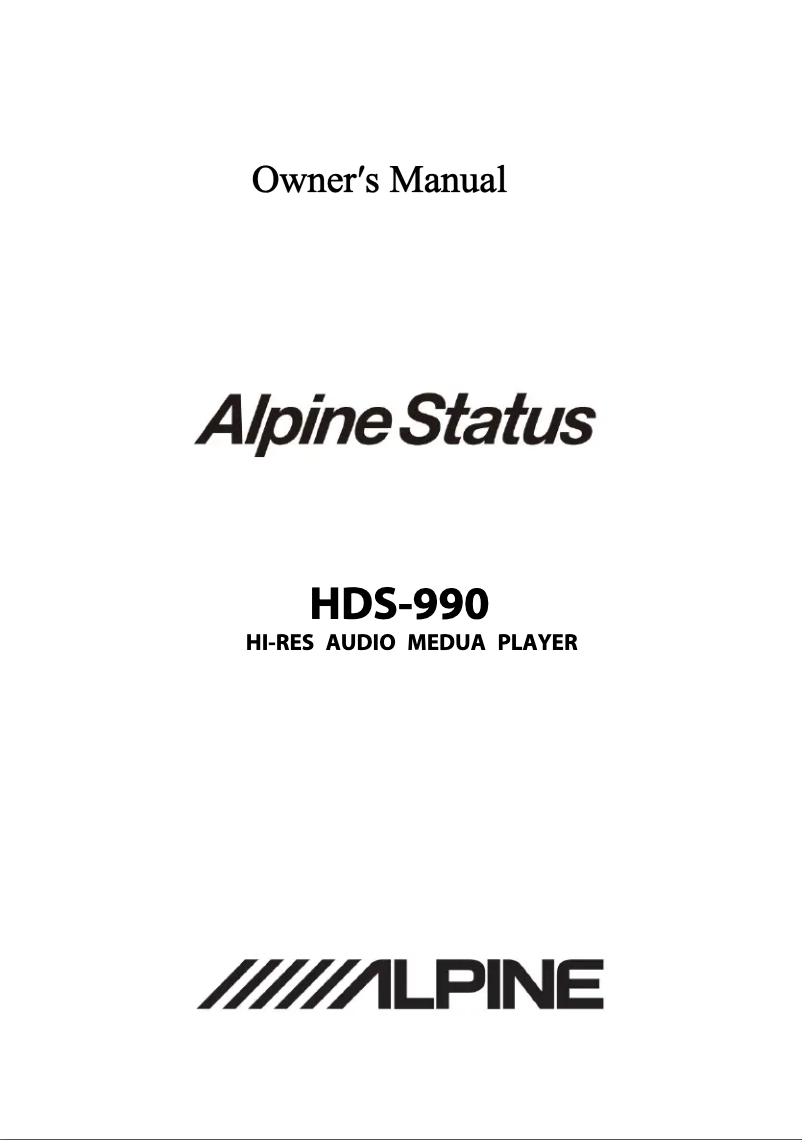 Page 1 de la notice Manuel utilisateur Alpine HDS-990
