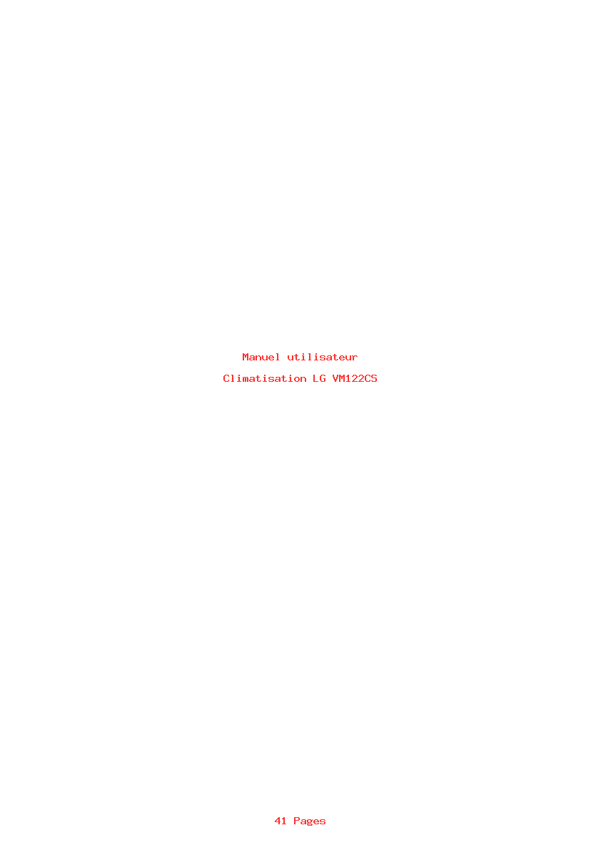 Page 1 de la notice Manuel utilisateur LG VM122CS