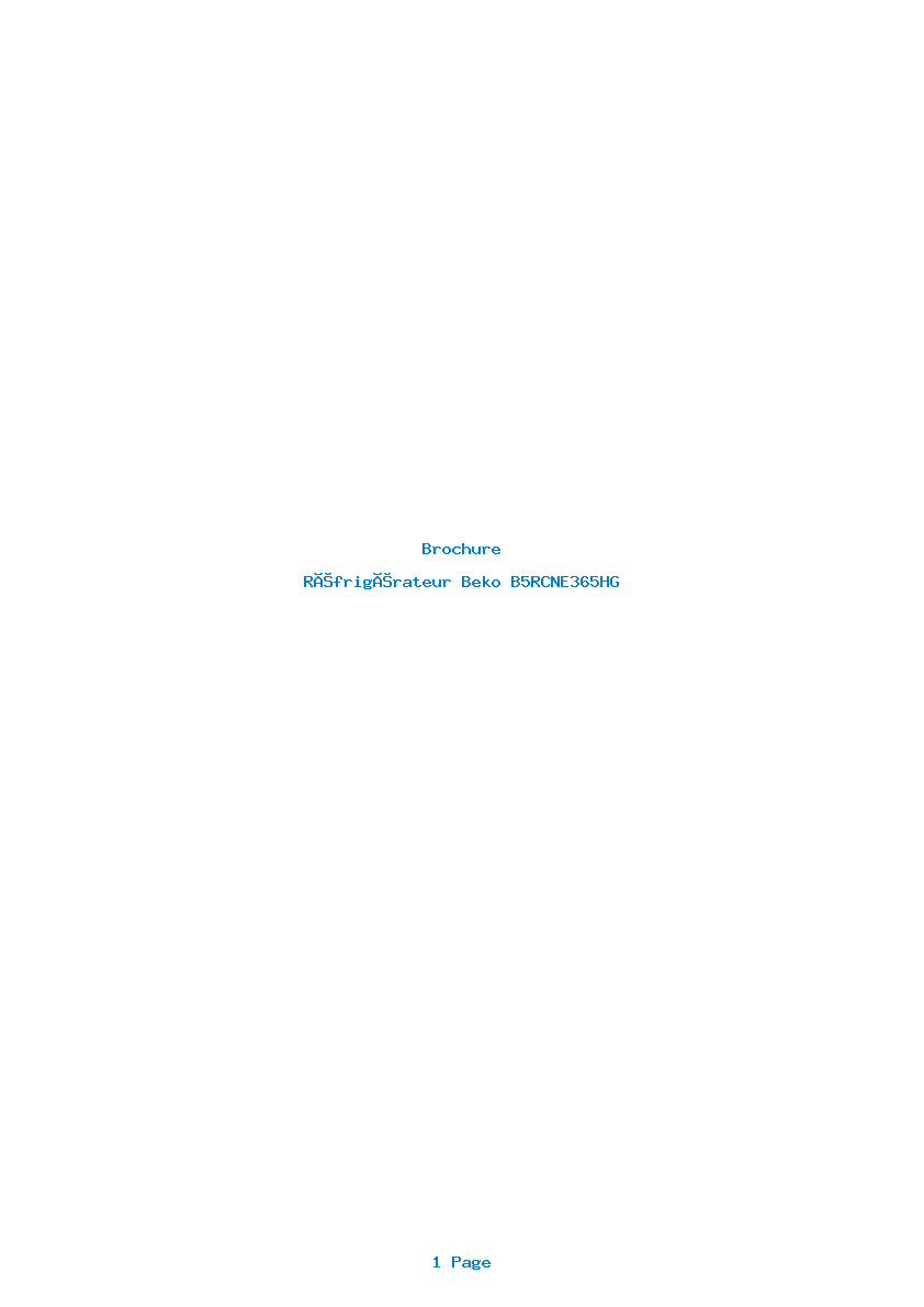 Page 1 de la notice Brochure Beko B5RCNE365HG